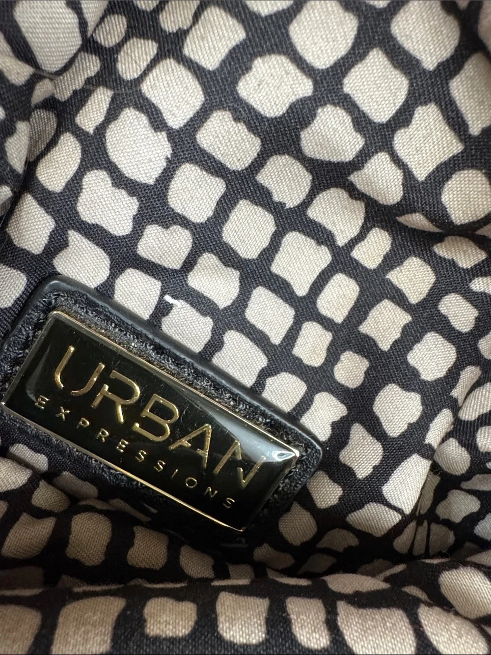Urban Expressions Black Leather Wristlet Clutch with Gold Hardware EUC